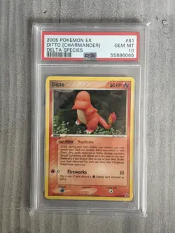 2005 POKEMON EX DELTA SPECIES #61 DITTO [CHARMANDER] PSA 10 - Image 1