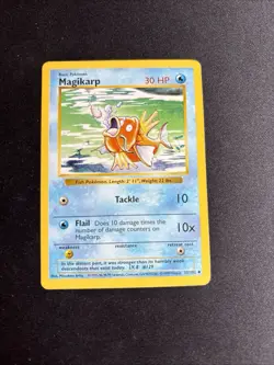 Pokemon TCG Magikarp 35/102 Base Set Shadowless Uncommon Vintage MP Condition - Image 1