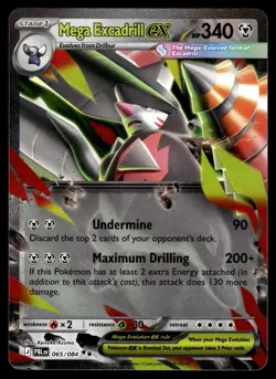 Mega Excadrill ex 065/084 Double Rare Pitch Black Pokemon Holo Near Mint - Image 1