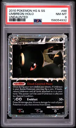 2010 POKEMON HEARTGOLD & SOULSILVER UNDAUNTED #86 UMBREON-HOLO PSA 8 - Image 1