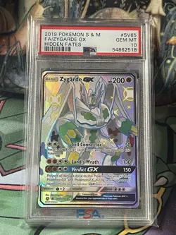 Zygarde GX SV65/SV94 Hidden Fates Shiny Vault Pokemon Pokemon PSA 10 Full Art - Image 1