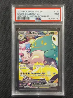 Pokemon Cards PSA 9 Mint Iono's Bellibolt ex Journey Together SIR S&V 183/182 - Image 1