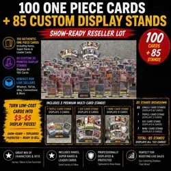 100 One Piece Card Lot Reseller Bundle Super Rare Leader Display Stands Whatnot - Image 1