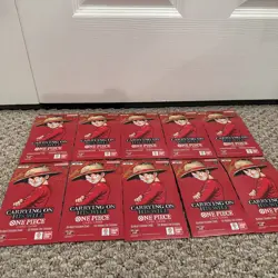 One Piece Carrying On His Will OP-13 English 10 Sleeved Blister Booster Pack Lot - Image 1