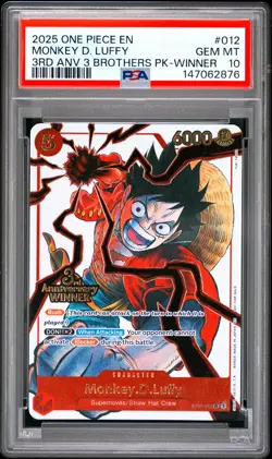 2025 ONE PIECE 3RD ANNIVERSARY TOURNAMENT 3 BROTHERS PACK MONKEY D. LUFFY PSA 10 - Image 1