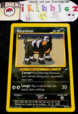 HOUNDOUR 43/105 NM WOTC Vintage Neo Destiny Pokemon Card. Free Tracked Shipping! - Image 1