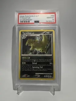 Pokemon Card 2008 Stormfront PSA 10 GEM MINT Tyranitar 30/100 Non Holo Pop 8 - Image 1