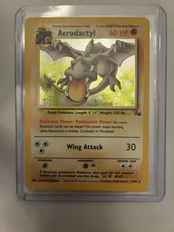 Pokemon TCG Aerodactyl Fossil Holo Card 1/62 Unlimited Rare, Vintage 1999 - Image 1