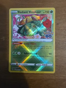 Pokemon TCG Radiant Venusaur Holo Card Pokemon Go 004/078 Rare - Image 1