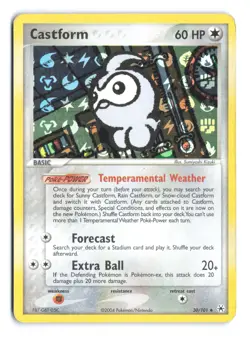 Pokemon Castform Hidden Legends 30/101 Reverse Holo MP - Image 1