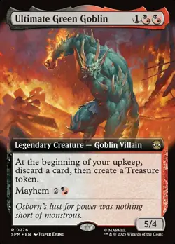 x1 Ultimate Green Goblin - Foil - Extended Art R MTG Marvel's Spider-Man M/NM, E - Image 1