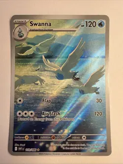 Swanna 110/086 Illustration Rare 2025 Pokemon White Flare Card NM - Image 1