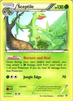 Sceptile 8/160 Rare Primal Clash Pokemon Near Mint - Image 1