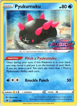 Pyukumuku (Prerelease) SWSH169 Holo Promo Sword & Shield Promo Pokemon Near Mint - Image 1