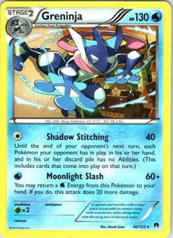 Greninja 40/122 Rare BREAKpoint Pokemon Lightly Played - Image 1