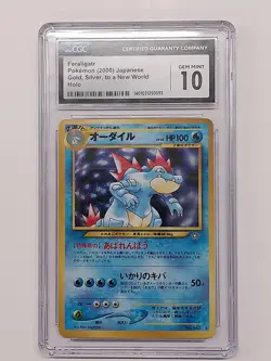 CGC 10 Pokemon Japanese Feraligatr 2000 Gold, Silver, to a New World HOLO - Image 1