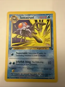 1st Edition Tantacruel 44/62 Pokemon TCG WOTC Base Set Fossil LP - Image 1