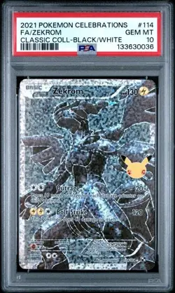 PSA 10 Zekrom 114 2021 Pokemon Celebrations Classic Collection - Image 1