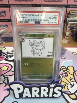 PSA 10 Leafeon Yu Nagaba 068/SV-P X PCG Campaign Promo Japanese Pokemon Card - Image 1