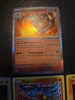 7 Magby, Magmar & Magmortar Pokemon Cards LP - NM - Image 2