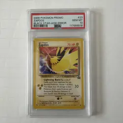 ZAPDOS - AOKI ERROR 2000 POKEMON BLACK STAR PROMO #23 - PSA 10 - Image 1