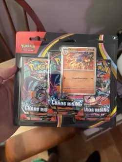 Pokemon TCG Chaos Rising 3-Pack Blister Booster w/Charmeleon Promo Sealed - Image 1