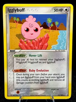 Igglybuff 21/100 LP Non Holo Rare Cute Island Ocean Ruby Gemstone Art Pokemon! - Image 1