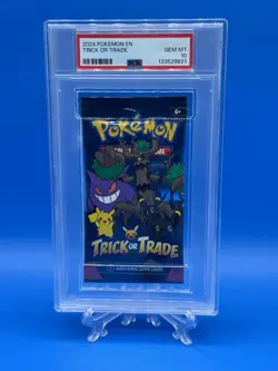 PSA 10 Pokemon 2024 Trick or Trade Sealed Foil Booster Pack GEM MINT - Image 1