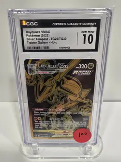 Pokemon CGC Gem Mint 10 - 2022 Silver Tempest Rayquaza Vmax TG29 - Image 1