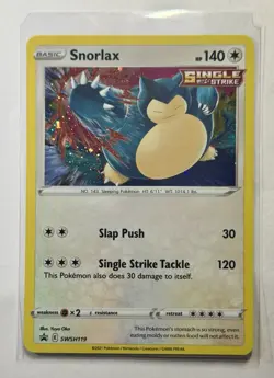 Pokemon TCG Sword & Shield Black Star Promo Snorlax SWSH119 Cosmos Holo NM - Image 2