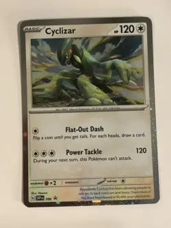 Pokemon TCG Promo SVP 096 Cosmos Holographic Cyclizar w Fart Swirl Near Mint - Image 1
