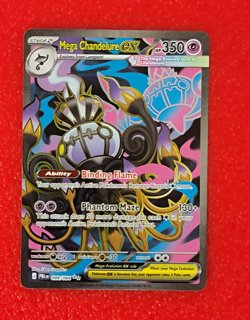 Pokemon TCG Mega Chandelure EX 099/084 Pitch Black Full Art Holo EN 350HP - Image 1