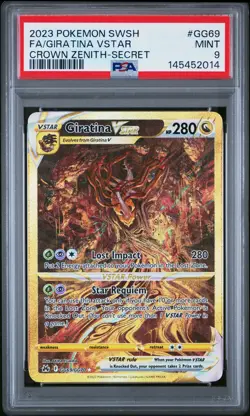 2023 POKEMON SWORD & SHIELD CROWN ZENITH SECRET FULL ART/GIRATINA VSTAR PSA 9 - Image 1