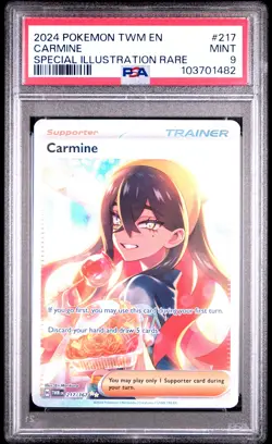 Carmine 217/167 Special Illustration Rare Pokemon PSA 9 - Image 1