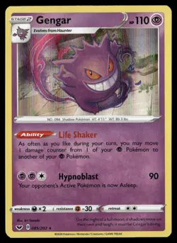 Gengar 085/202 Holo Rare Sword & Shield Pokemon NM/M - Image 1