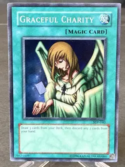 2003 Yu-Gi-Oh! Graceful Charity SDP-040 Starter Deck Pegasus Unlimited SR Holo - Image 1
