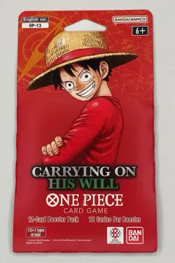One Piece Carrying On His Will Sleeved Booster Pack New Sealed OP-13 - Image 1