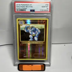 2016 Pokemon XY Evolutions Reverse Holo Machoke #58 PSA 10 GEM MINT - Image 1
