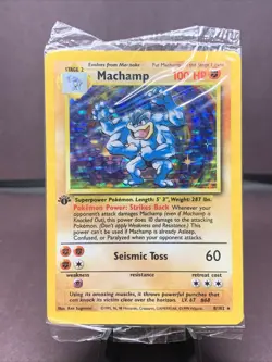 Pokemon TCG Sealed 1st Edition Machamp 8/102 Base Set Holo Rare VTG WOTC 1999 - Image 1