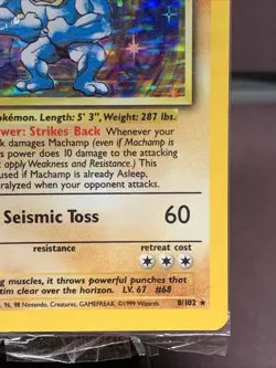 Pokemon TCG Sealed 1st Edition Machamp 8/102 Base Set Holo Rare VTG WOTC 1999 - Image 4