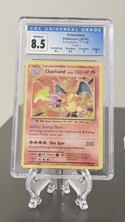 2016 Pokemon Charizard XY Evolutions Holo 11/108 CGC 8.5 NM/Mint+ Subgrades - Image 1
