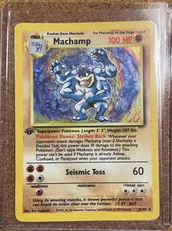 Machamp 8/102 -1st Edition Base Set Holo Rare Pokemon TCG WOTC NM - Image 1