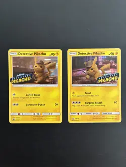 Detective Pikachu Promo SM170 & SM190 Stamped Pokemon Card Great Condition - Image 1