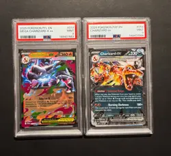 Pokemon TCG Charizard 2 Card Lot PSA 9 - Charizard Ex, Mega Charizard X - Mint - Image 1