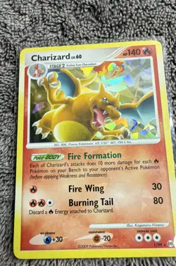 2009 Pokemon Platinum Arceus Charizard Holo Rare 1/99 Vintage Card - Image 1