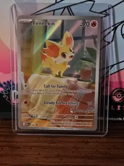Pokemon TCG Chaos Rising Fennekin Pokemon Center 080 Stamped Promo Card NM - Image 1