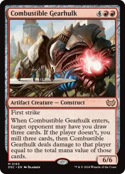NM - Combustible Gearhulk [DSC - 163] Commander: Duskmourn: House of Horror - Image 1