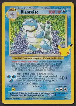 Blastoise 2/102 Celebrations: Classic Collection Pokemon Holo NM - Image 1