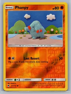 Reverse Holo Phanpy 111/214 Common Lost Thunder Pokemon NM - Image 1