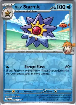 Misty's Starmie 047/182 Uncommon Destined Rivals Pokemon Reverse Holo Near Mint - Image 1